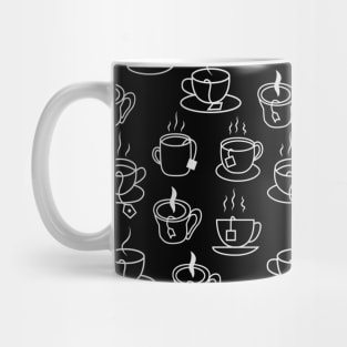 Tea lovers pattern in black and white Mug